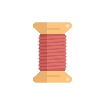 Thread bobine icon flat vector. Wool knit Stock Illustration