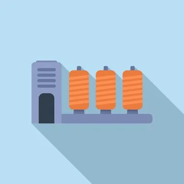 Thread bobine icon flat vector. Cotton factory Illustrazione stock