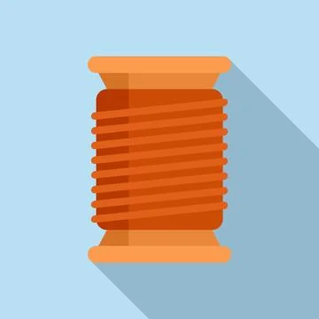 Thread bobine icon flat vector. Cotton sewing Illustrazione stock