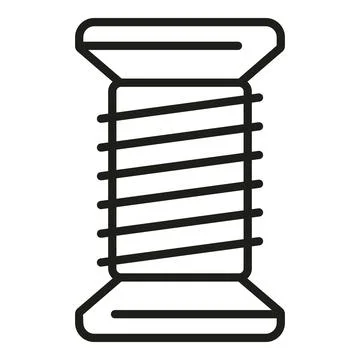 Thread bobine icon outline vector. Wool knit Illustrazione stock