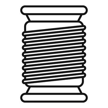Thread bobine icon outline vector. Cotton sewing 스톡 일러스트