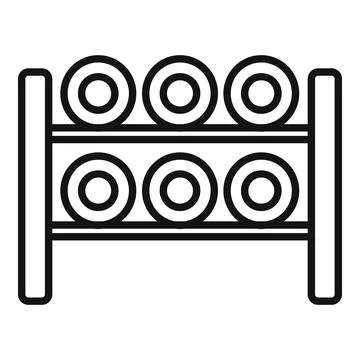 Thread bobine rack icon outline vector. Cotton factory 스톡 일러스트