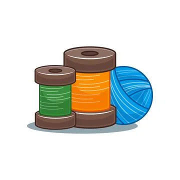 Thread - cartoon vector illustration. Stock Illustration