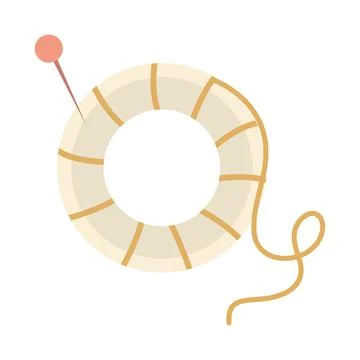 Thread circle with needle vector design Illustrazione stock