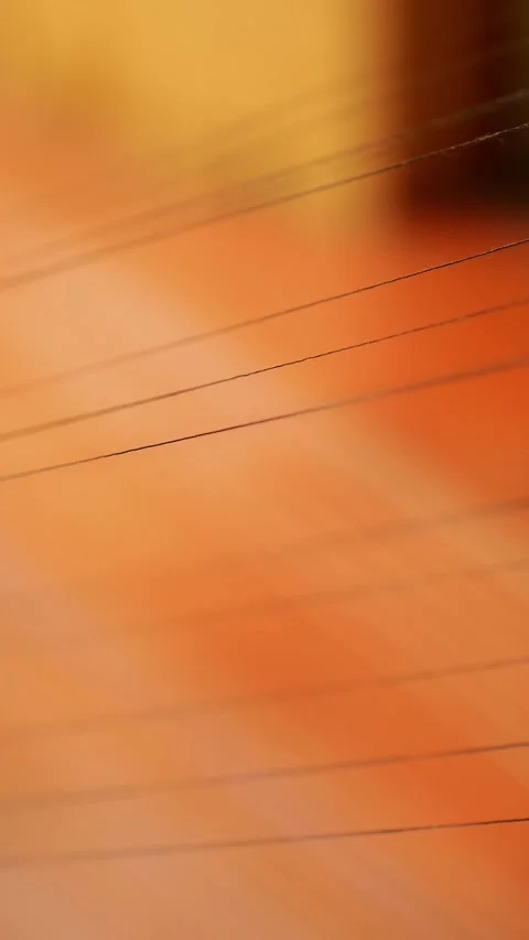 Thread. close-up. dyeing and drying of threads for further fabric production by Stock Footage 314888614