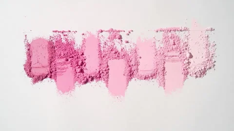 The thread creates striking changes in the pink powder Stock-Footage 342564727