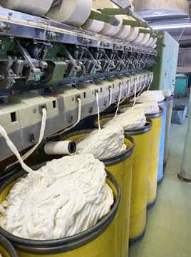 Thread Creation Process Factory Recycling Old Clothes Stock Photos