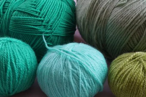 Thread crochet wool green background Stock Photos