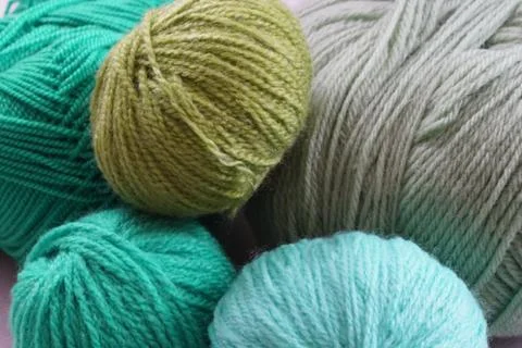Thread crochet wool green background Stock Photos