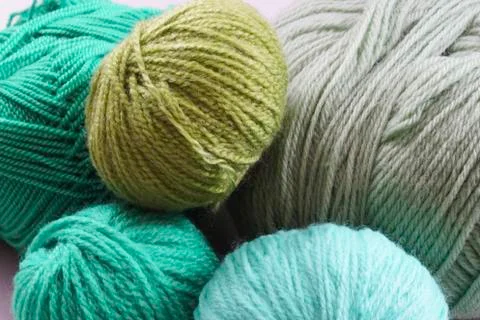 Thread crochet wool green background Stock Photos