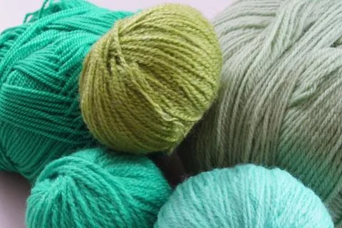 Thread crochet wool green background Stock Photos