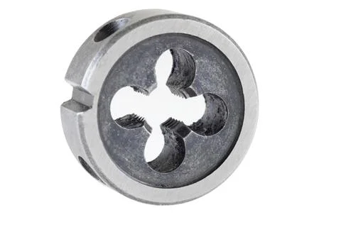 Thread cutting die on a white background Stock Photos