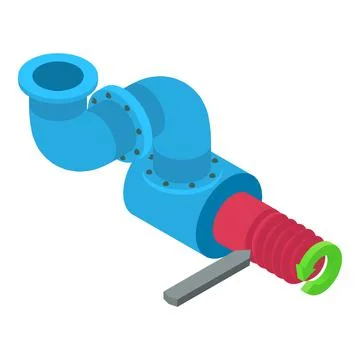 Thread cutting icon isometric vector. Metal cutting machine adapter pipe icon Illustrazione stock