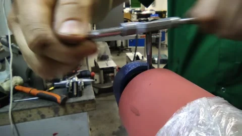 Thread cutting. Locksmith business. Master mechanic Stock Footage 237007412