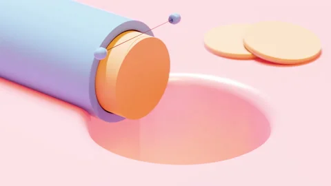 Thread cutting orange substance. 3d anim... | Stock Video | Pond5