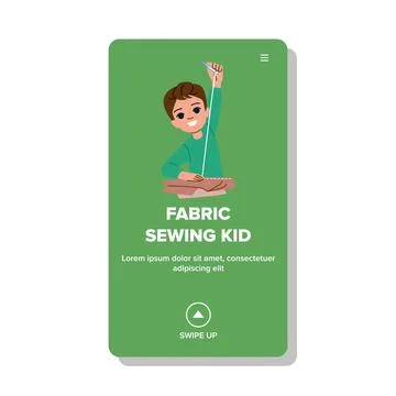 Thread fabric sewing kid vector 스톡 일러스트