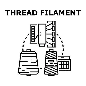 Thread filament creating process production concept Stock Illustration
