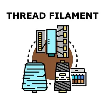 Thread filament creating process production concept Stock Illustration