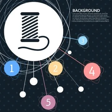 Thread Icon with the background to the point and  infographic style. Vector Stock Illustration
