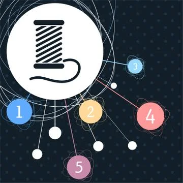 Thread Icon with the background to the point and infographic style. イラスト素材