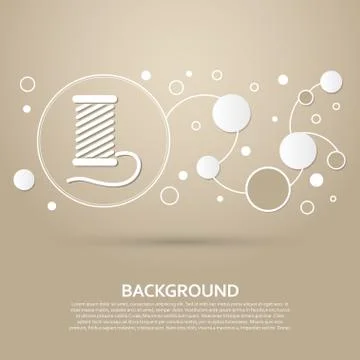 Thread Icon on a brown background with elegant style and modern design infogr Stock Illustration