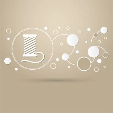 Thread Icon on a brown background with elegant style and modern design infogr イラスト素材