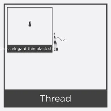 Thread icon isolated on white background Stock Illustration
