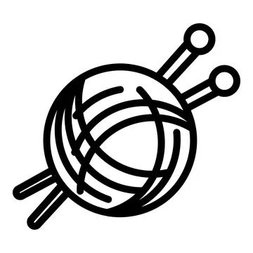 Thread icon, outline style Illustrazione stock