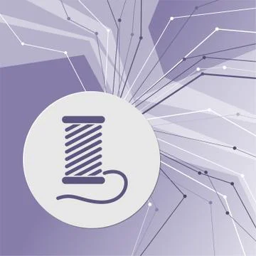 Thread Icon on purple abstract modern background. The lines in all directions Stock Illustration