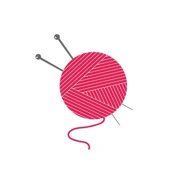 Thread with knitting needles on white background Stock Illustration