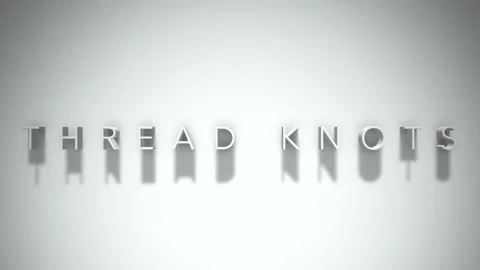 Thread knots 3D title animation white text on a white background Stock Footage 299648005