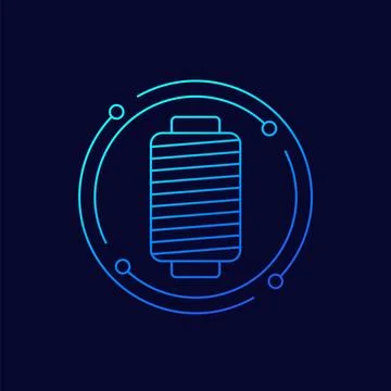 Thread line icon, linear design Stock Illustration