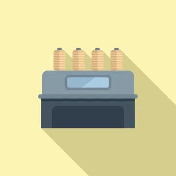 Thread machine icon flat vector. Cotton factory Illustrazione stock