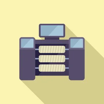 Thread machine icon flat vector. Cotton factory Illustrazione stock