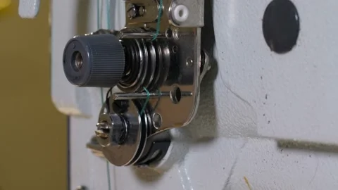 Thread movement during operation of sewing machine Stock Footage 125649010