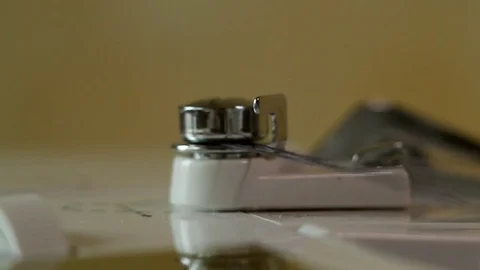 Thread movement in the sewing machine Stock Footage 82381326
