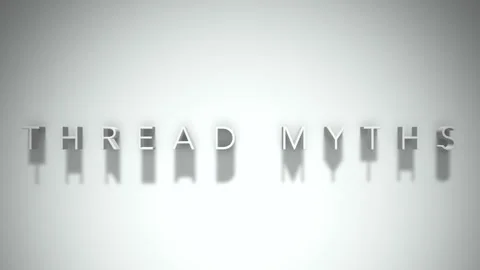Thread myths 3D title animation white text on a white background Stock Footage 299648001