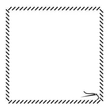 Thread with needle border for your design on white, stock vector illustration イラスト素材