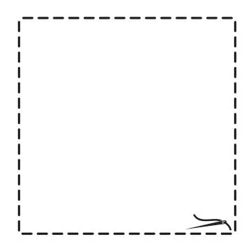 Thread with needle border for your design on white, stock vector illustration Stock Illustration