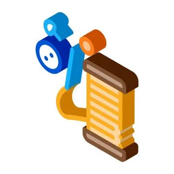 Thread needle button isometric icon vector illustration イラスト素材