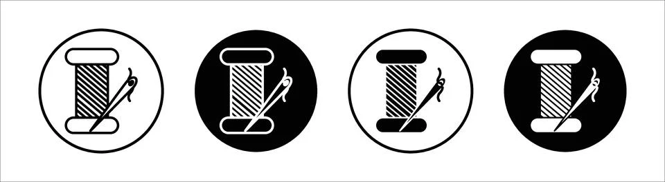 Thread needle flat line icon set. Thread needle Thin line illustration vector 스톡 일러스트