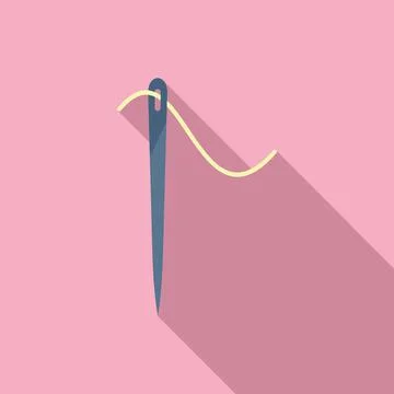 Thread needle icon flat vector. Repair machine イラスト素材