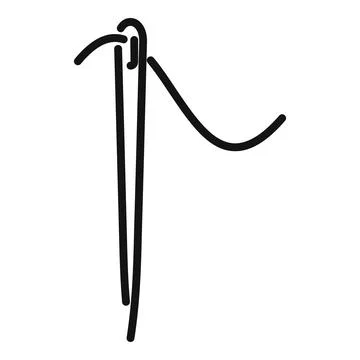 Thread needle icon outline vector. Repair machine Illustrazione stock