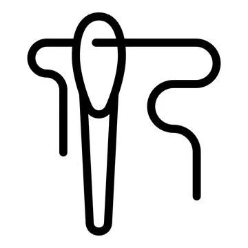 Thread needle icon outline vector. Sewing process Stock Illustration