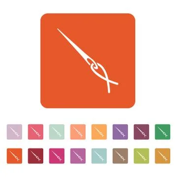 The thread with a needle icon. Tailor and  sewing, needlework,  clothier symbol Stock Illustration