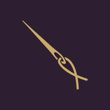 The thread with a needle icon. Tailor and  sewing, needlework,  clothier symbol Stock-Illustration