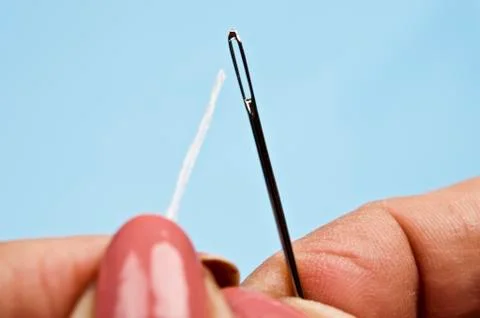 Thread in needle 스톡 사진