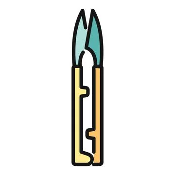 Thread nippers tool for sewing and crafting Stock Illustration
