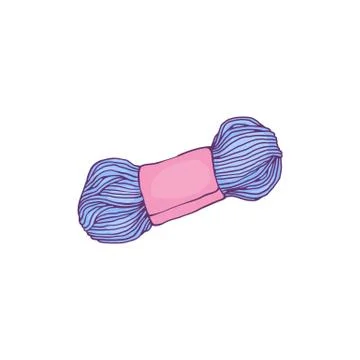 Thread or yarn for knitting and needlework, sketch vector illustration isolated. Stock Illustration