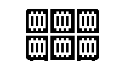 Thread organizer embroidery hobby glyph icon animation Stock Footage 326154420